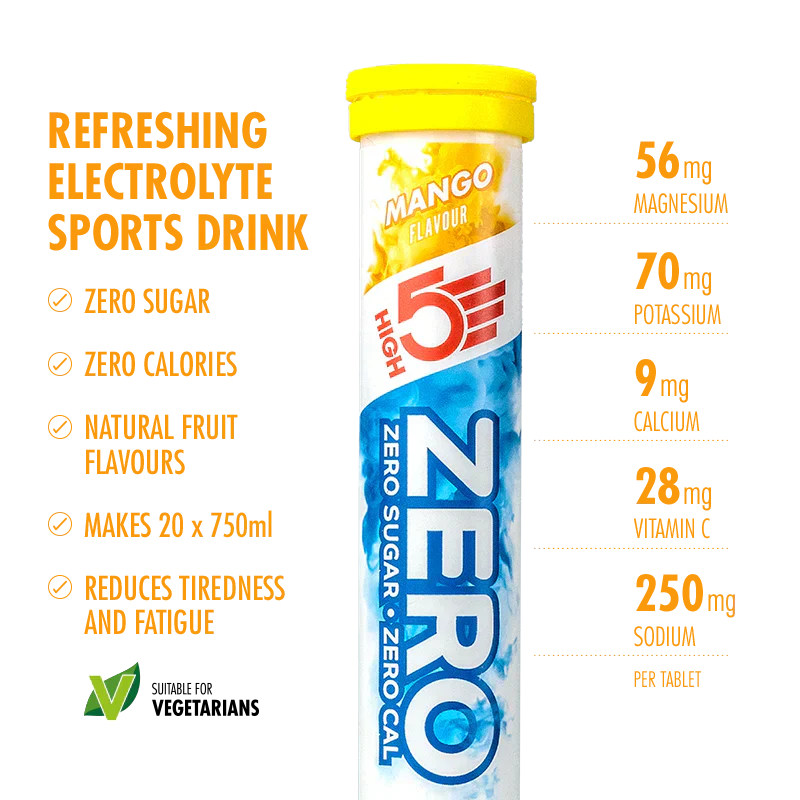 High5 Elektrolyttabs ZERO Mango (8x20 tabs) Datovare