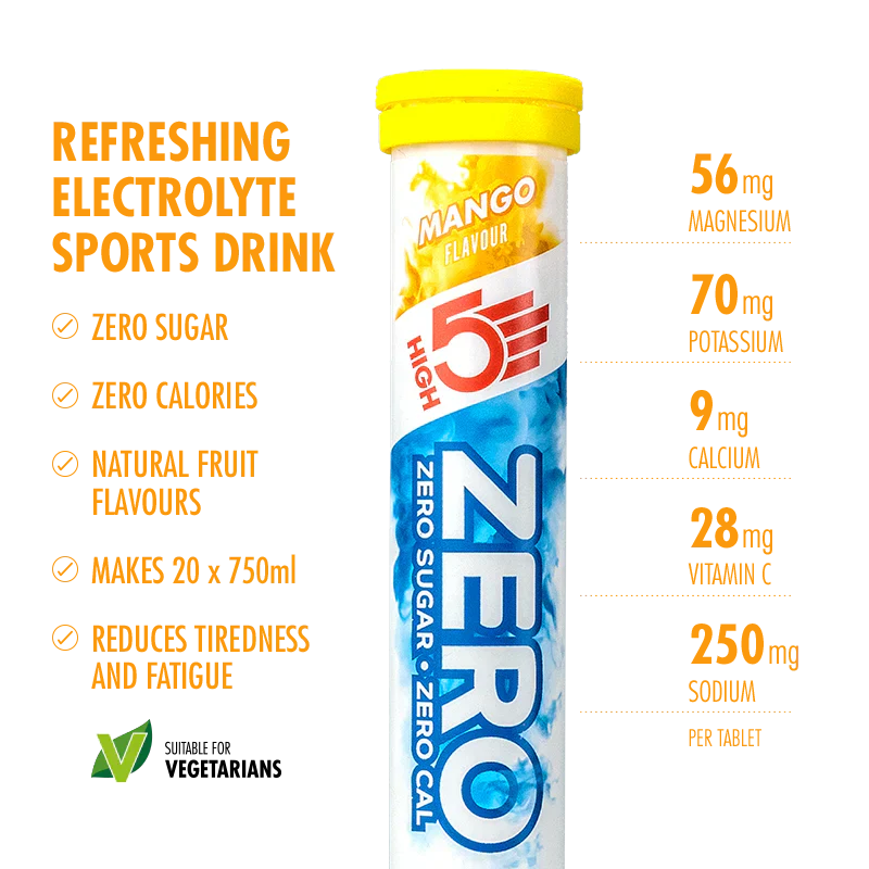 High5 Elektrolyttabs ZERO Mango (20 tabs) Datovare