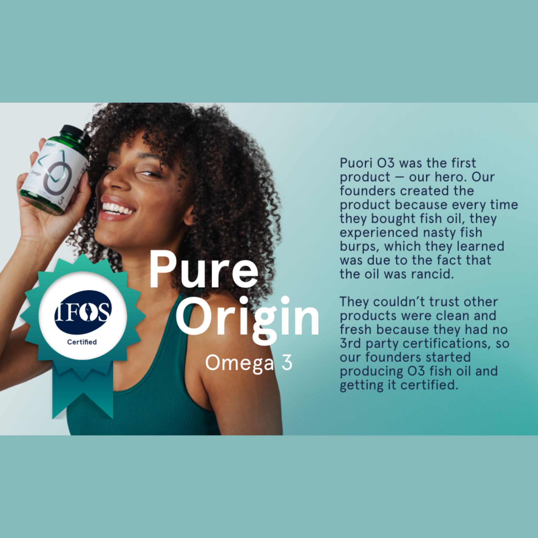 Puori Omega-3 Fiskeolie O3 (180 kapsler)