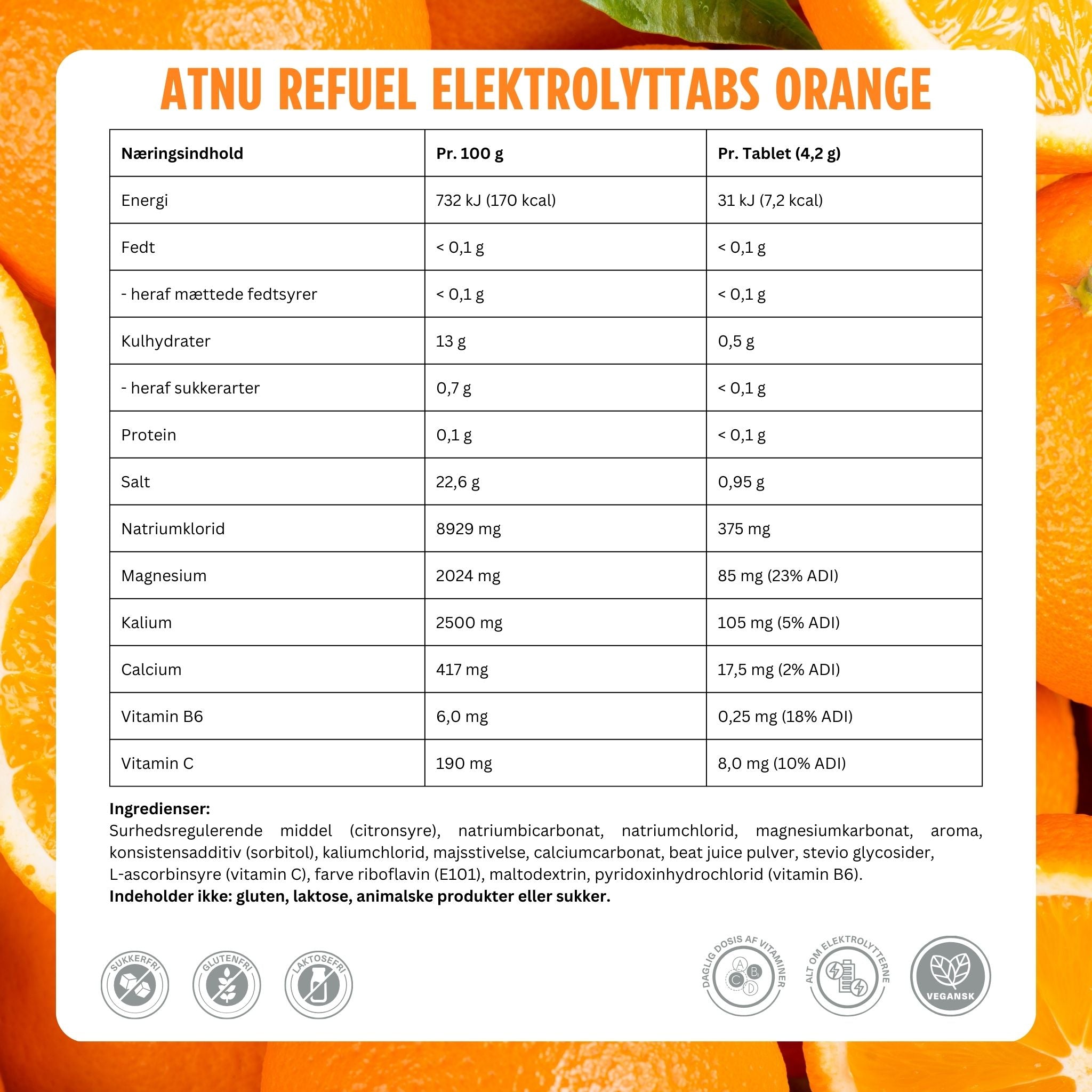ATNU Refuel Elektrolyt tabs Orange (20 tabs) Datovare