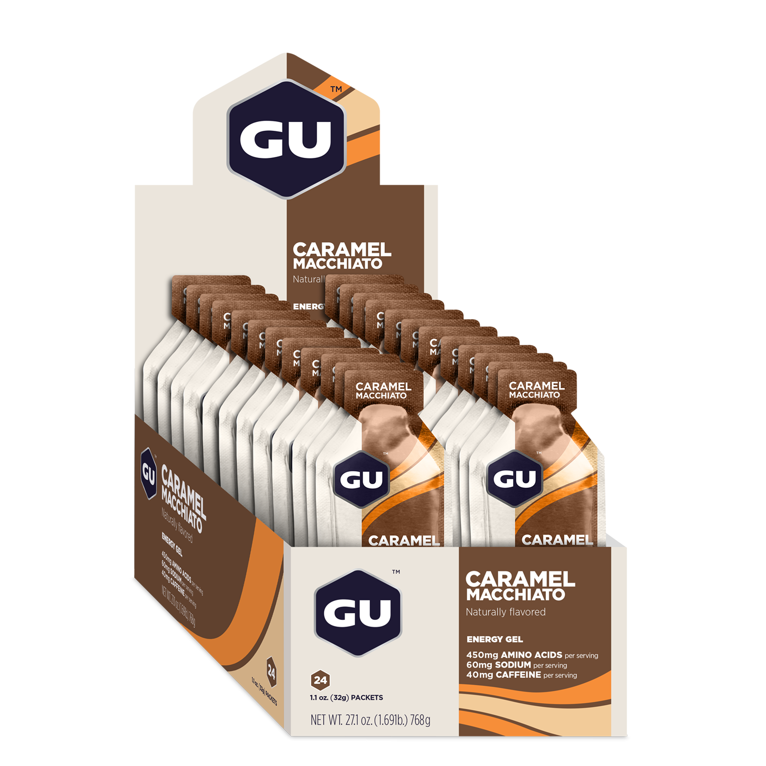 GU Energy Energigel Caramel Macchiato med koffein (24 x 32g) 12 stk. MASTER