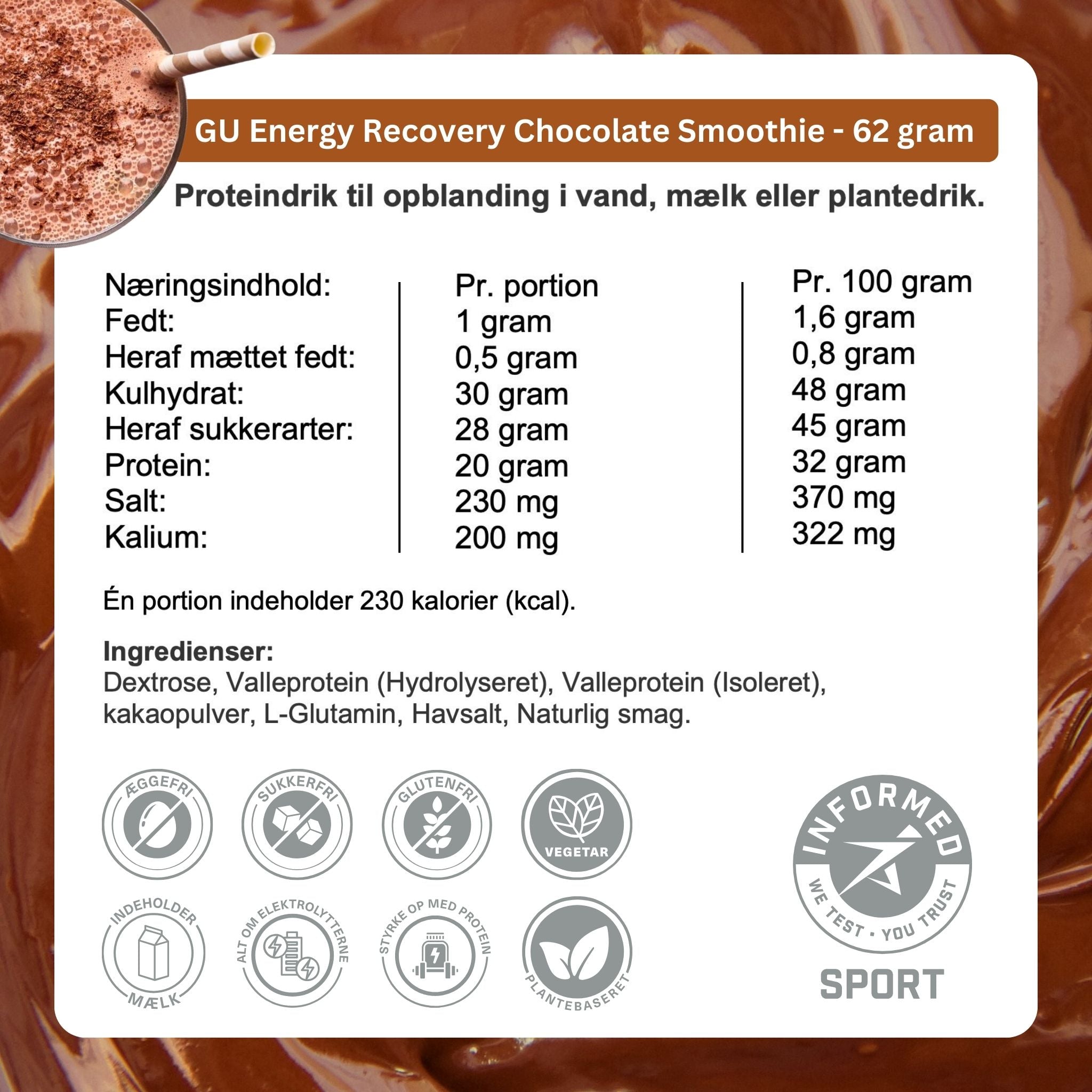 GU Energy Proteindrik Roctane Recovery Chocolate Smoothie (65g)