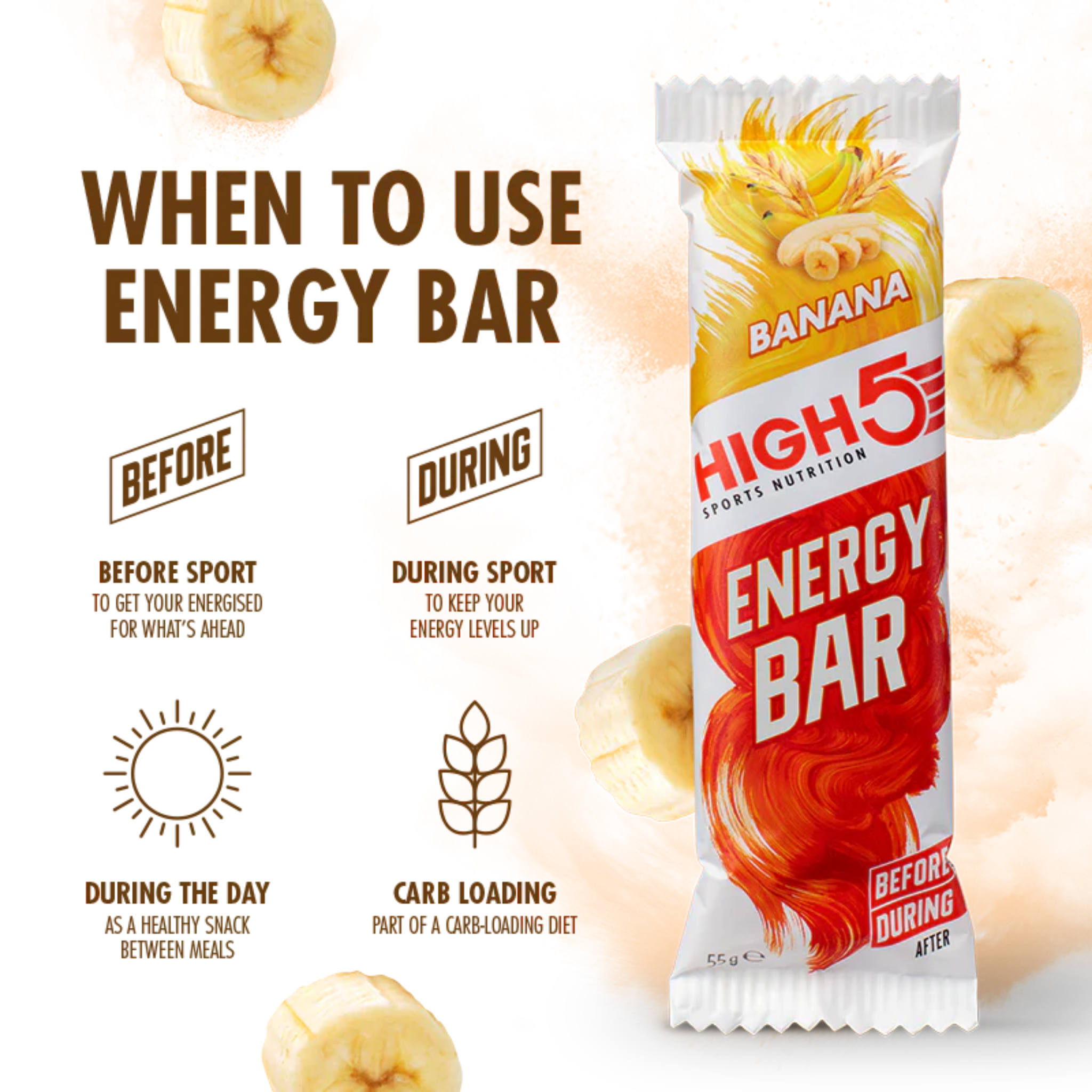 High5 Energibar Banana (12 x 55g) Datovare