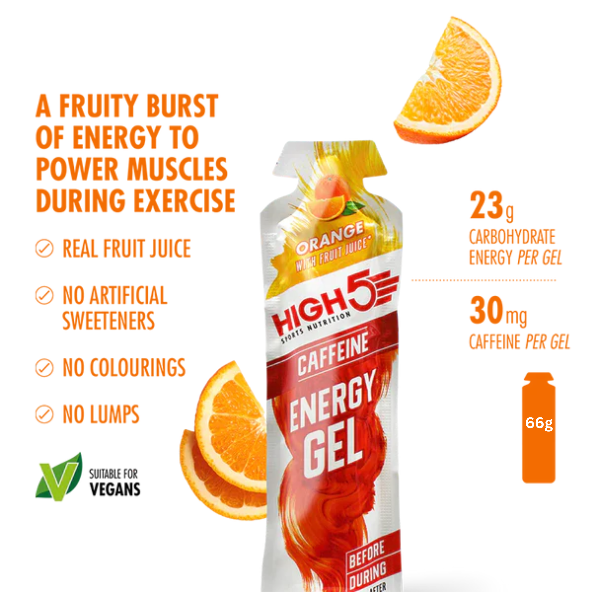 High5 Energigel Caffeine Orange (20x40g) DATOVARE