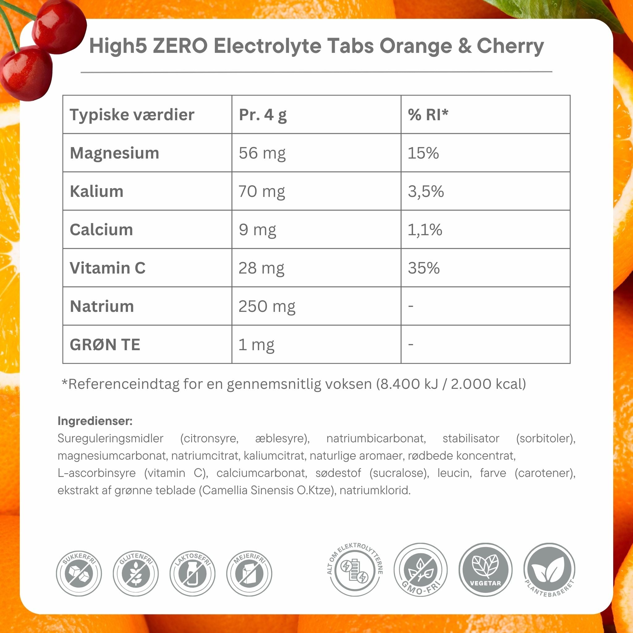 High5 ZERO Elektrolyttabs Orange & Cherry (20 tabs)