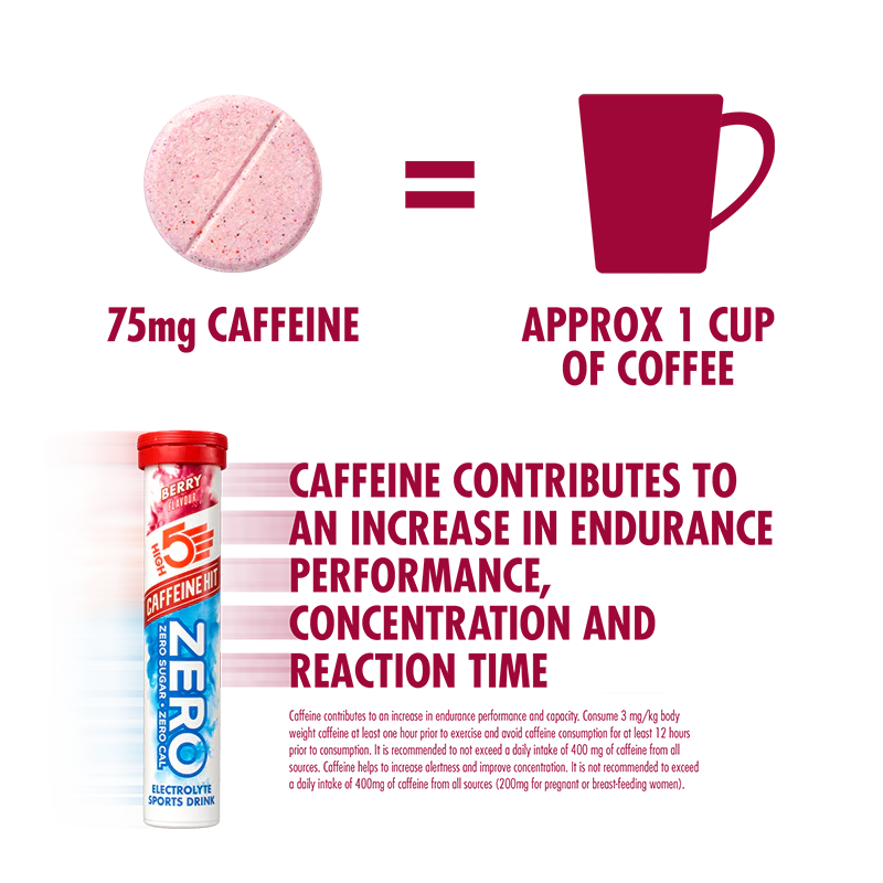 High5 Elektrolyttabs ZERO Berry Caff (8x20 tabs) Datovare