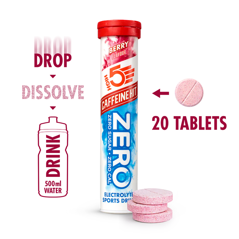 High5 Elektrolyttabs ZERO Berry Caff (8x20 tabs) Datovare