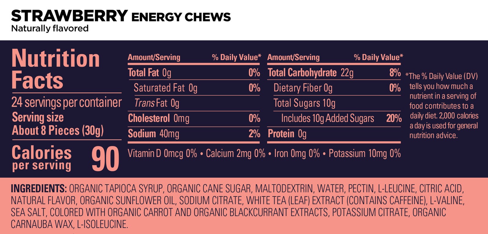 GU Energy Chews Jordbær 60g