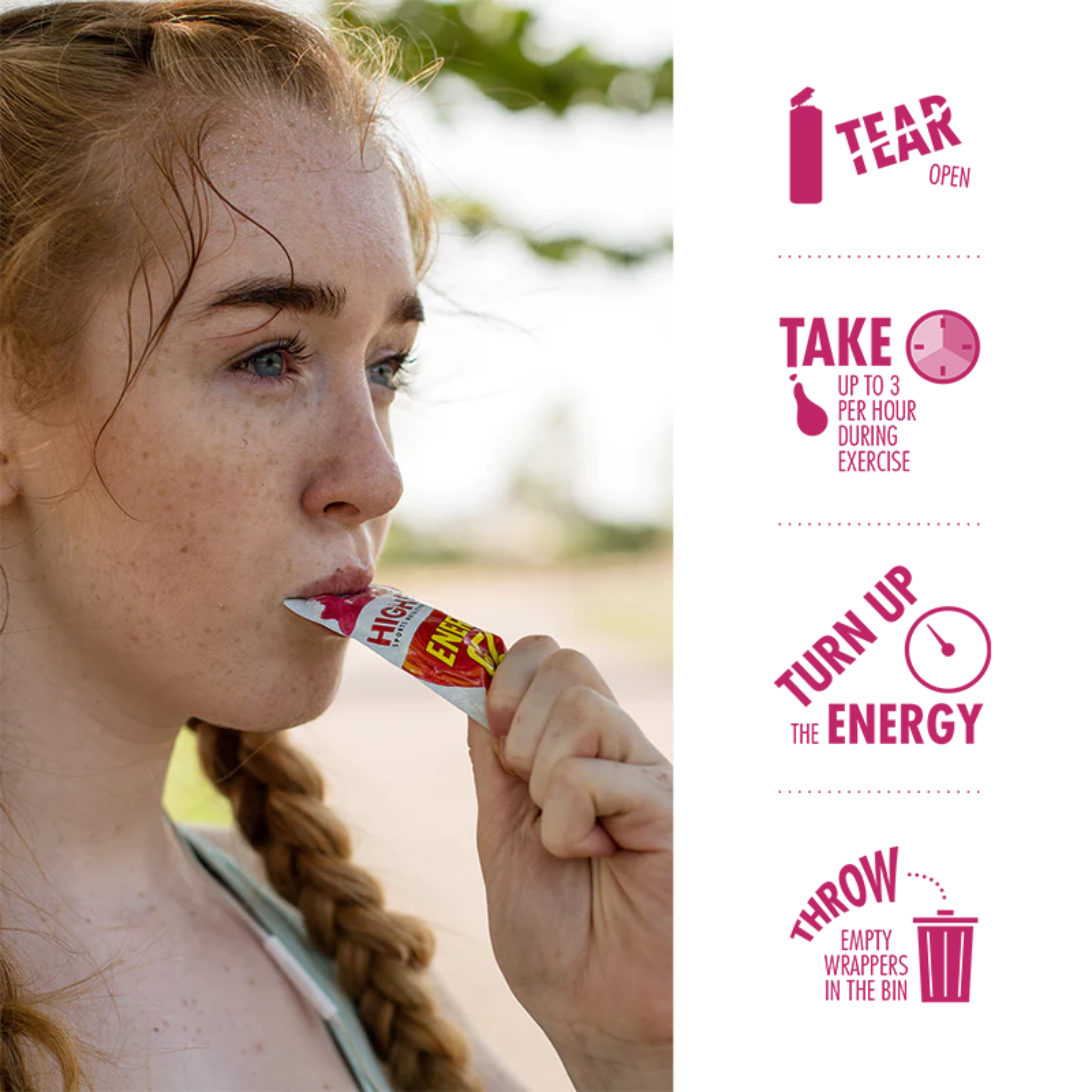 High5 Energigel Koffein Raspberry (20x40g) Datovare