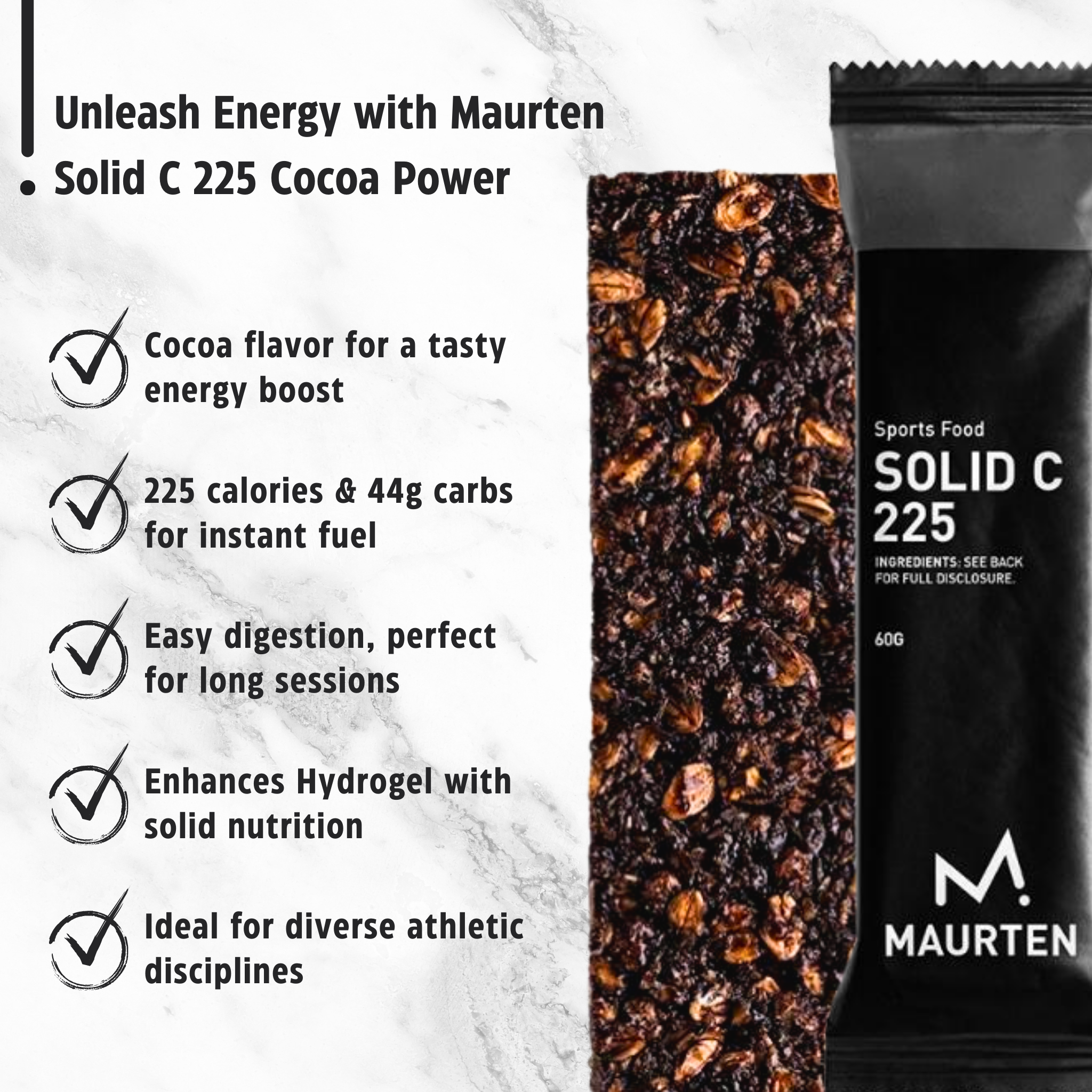 Maurten Energibar Solid C 225 (60g) DATOVARE