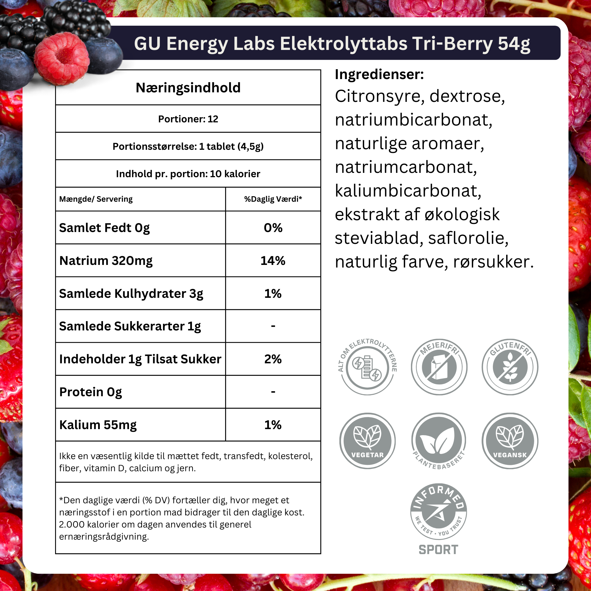 GU Energy Elektrolyttabs Tri-Berry (8x56g) DATOVARE