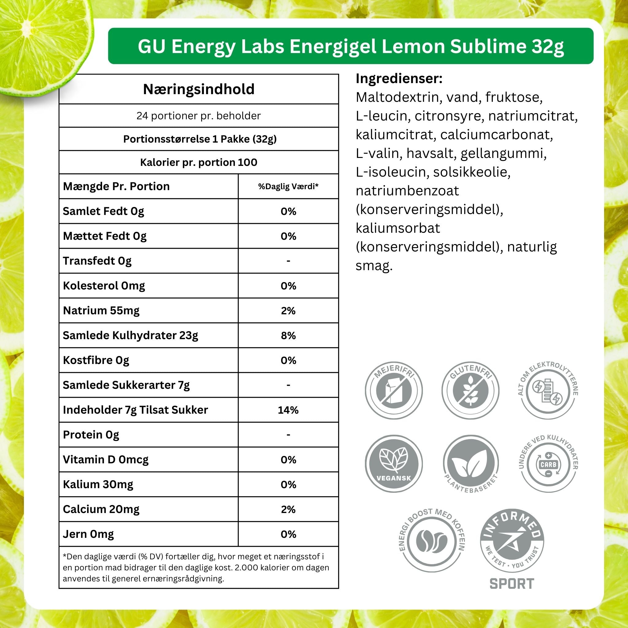 GU Energy Energigel Lemon Sublime (24 x 32g) Datovare