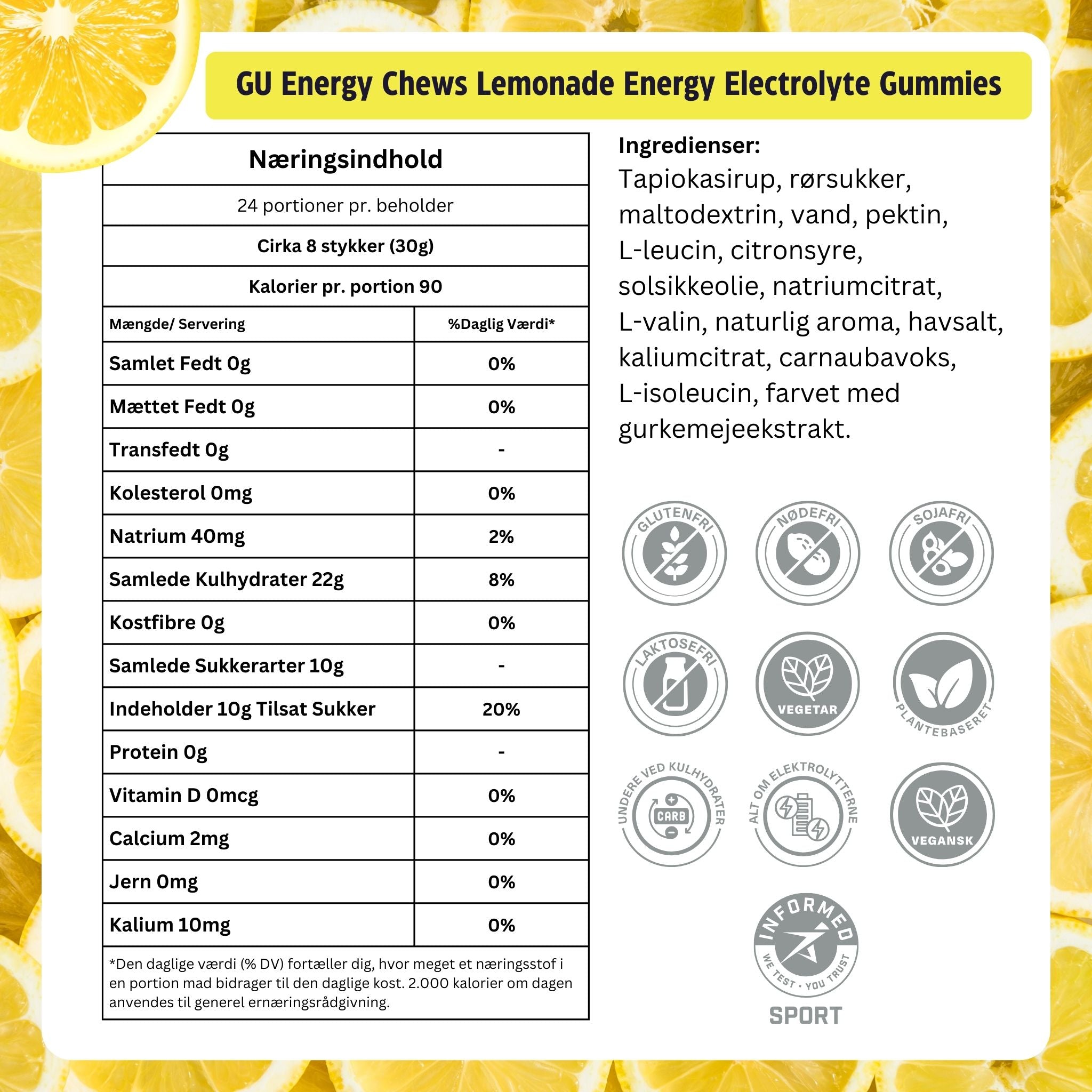 GU Energy Chews Lemonade (60g)
