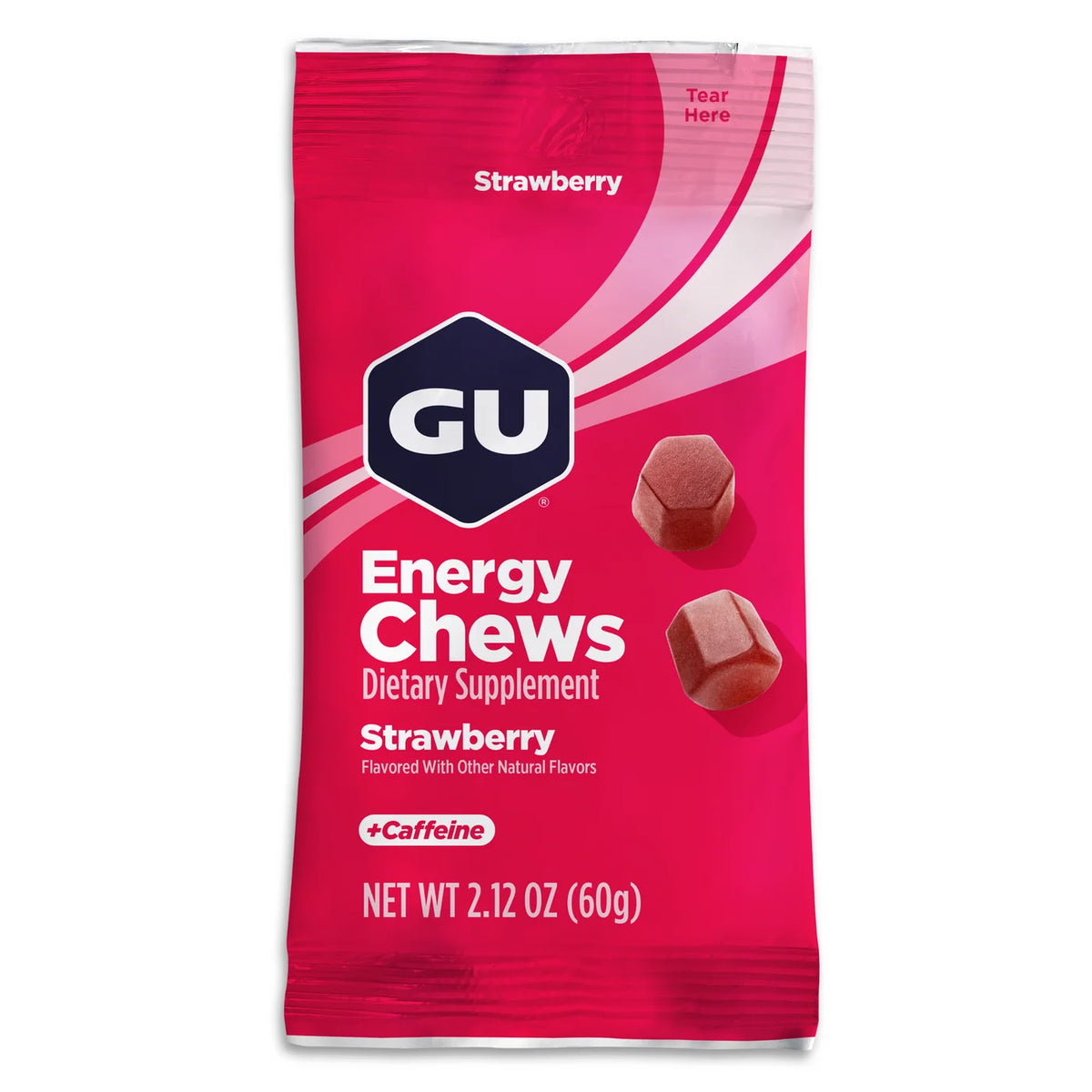 GU Energy Chews Strawberry med Koffein (12 x 60g) DATOVARE