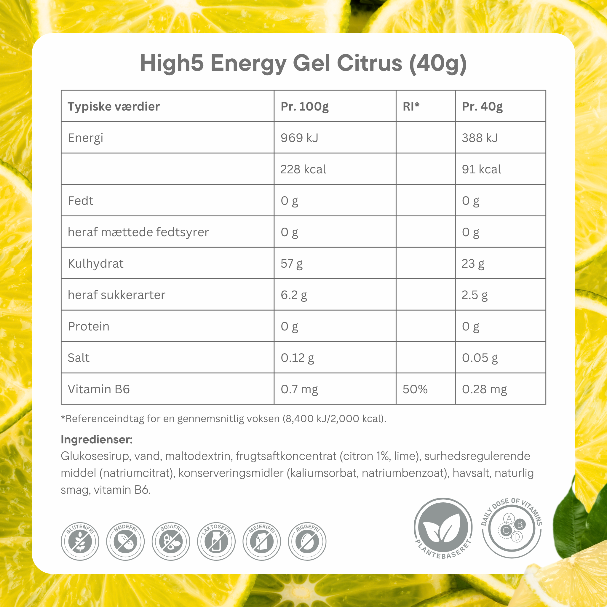 High5 Energigel Citrus (20x40g) Datovare