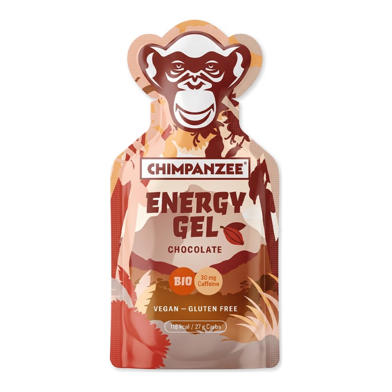 Chimpanzee Energigel Chocolate med koffein 35 g (25 stk.)